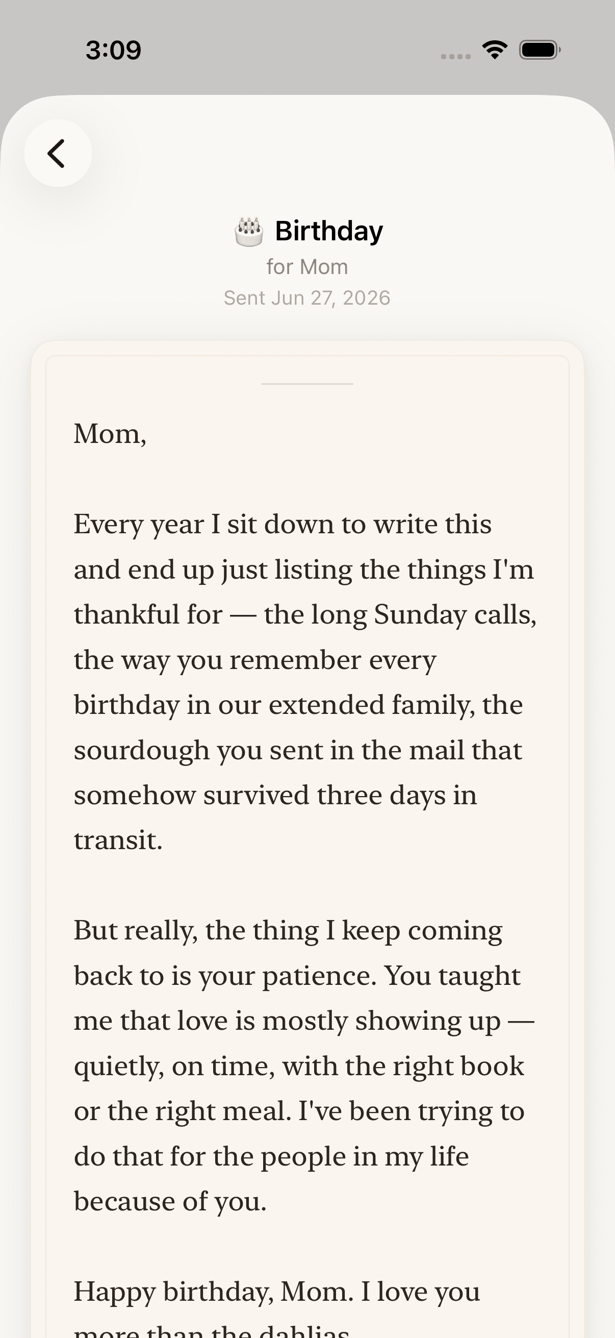 Thoughtful compose screen